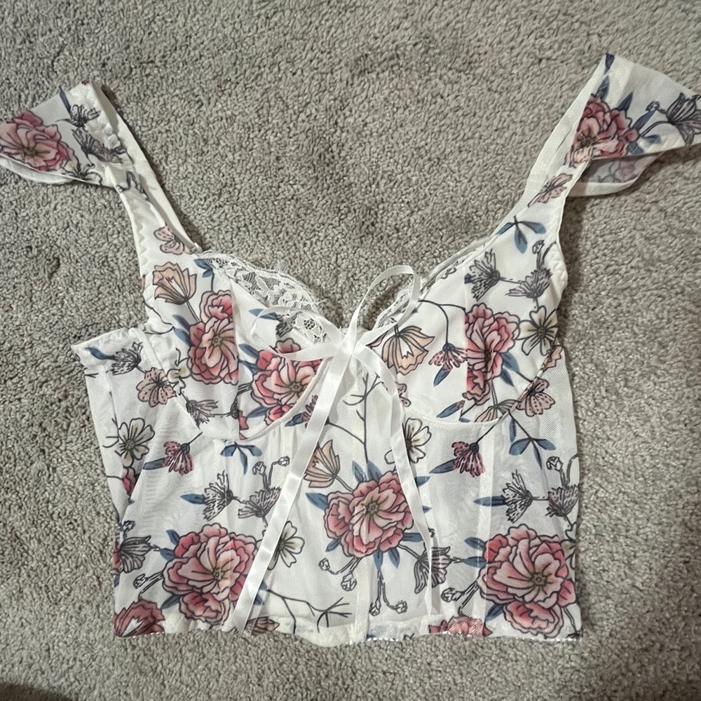 Floral Lace Corset Women Top